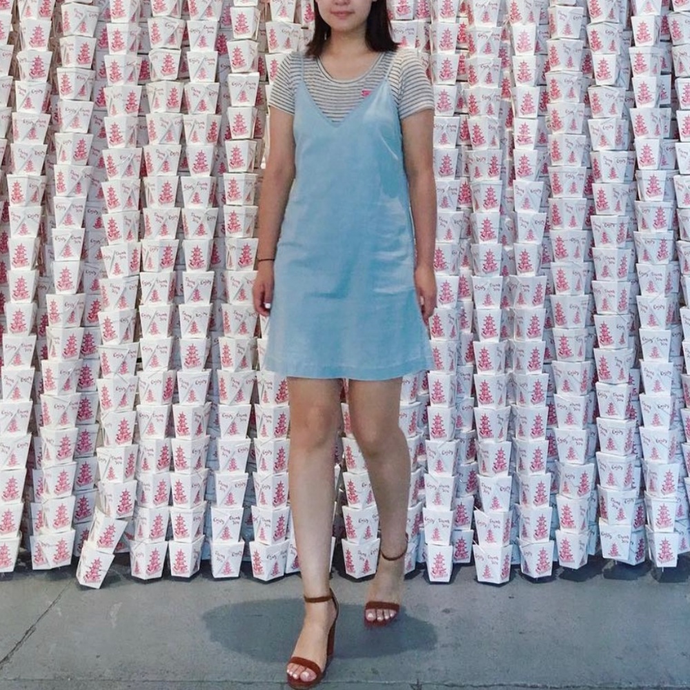 Aritzia denim strapless dress | size small